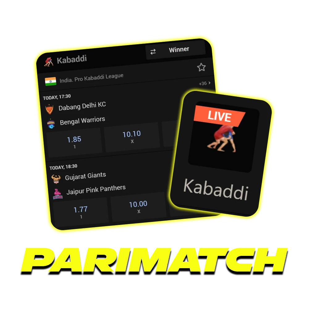 Try Kabaddi betting with Parimatch official platform.