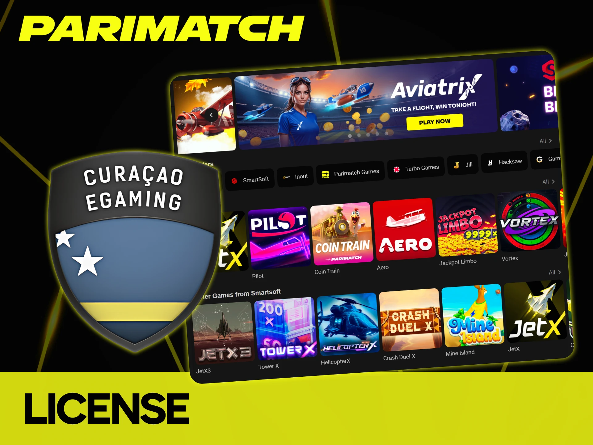 Parimatch operates under the auspices of the Curacao Gaming License.