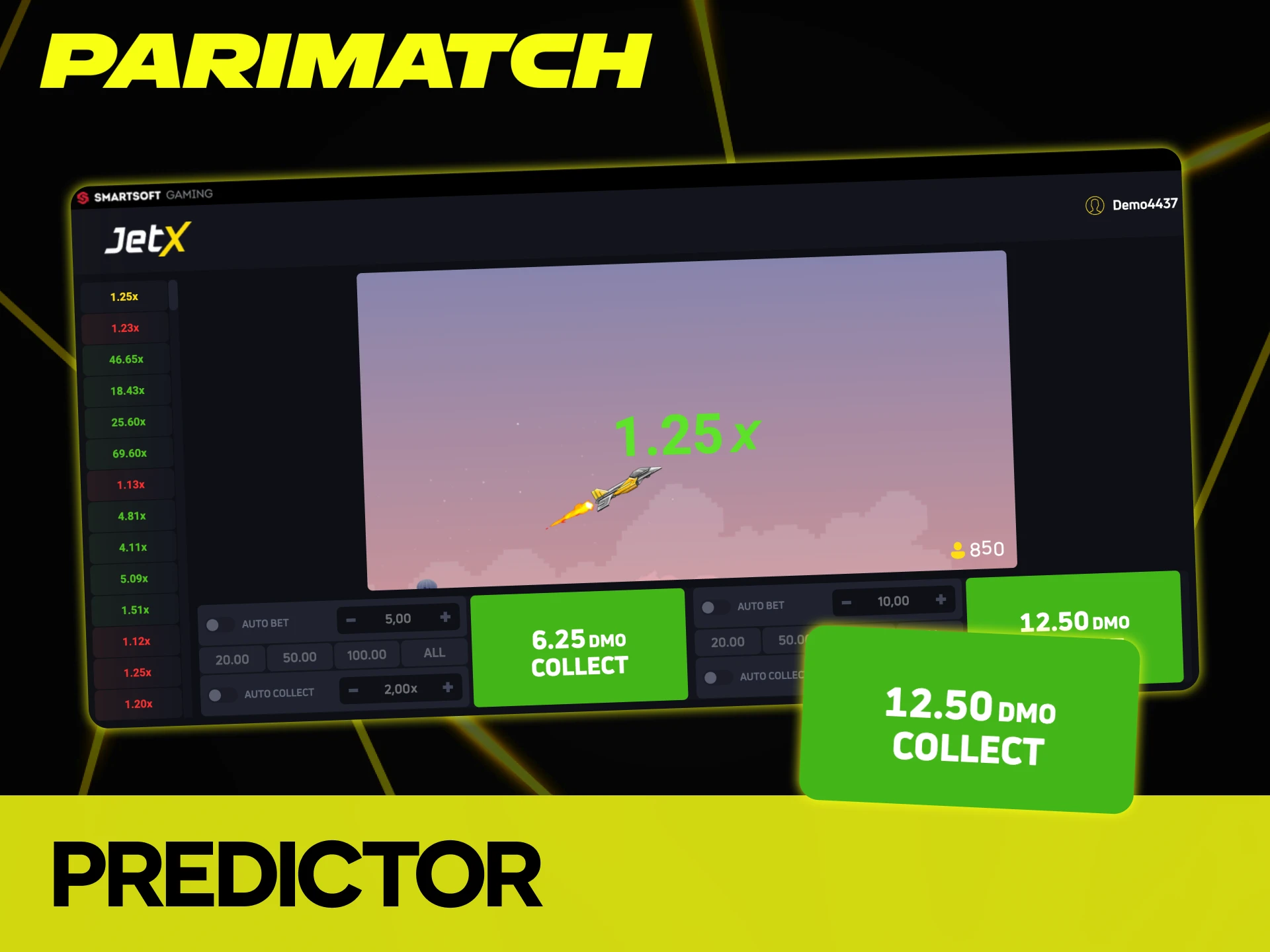 Come across the Parimatch JetX predictor offer.