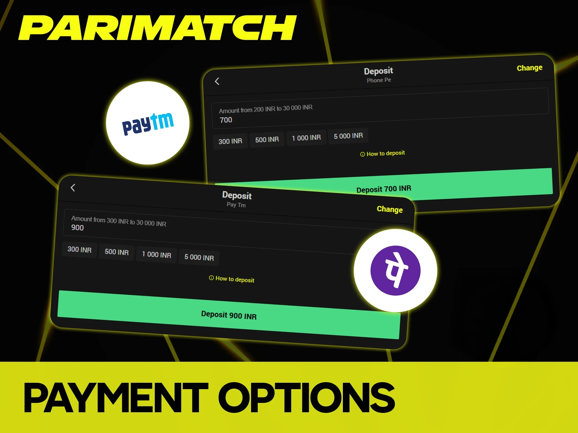 Parimatch supports fast payment methods for Indian users.