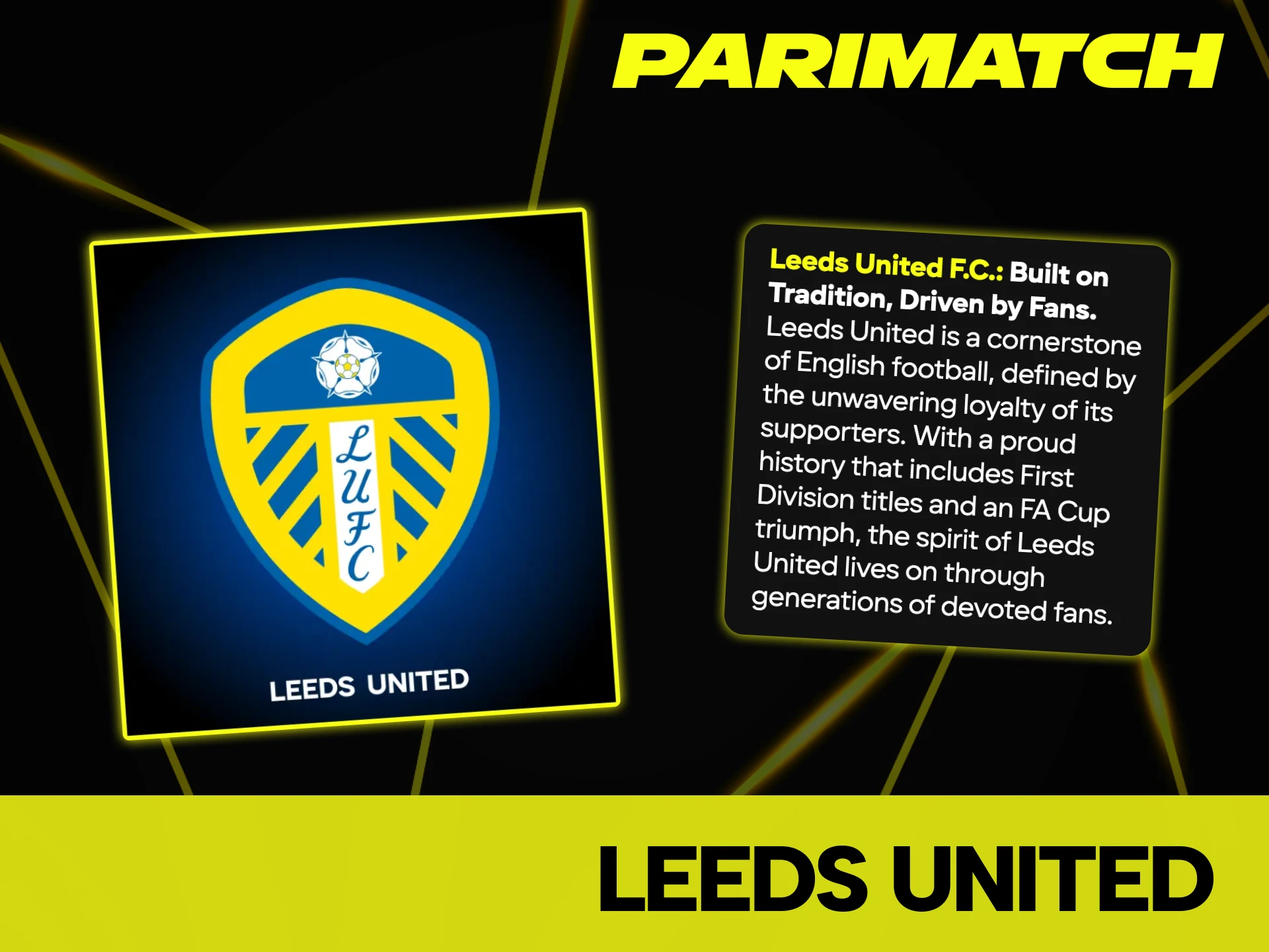 Parimatch platform partners with Leeds United English football club.