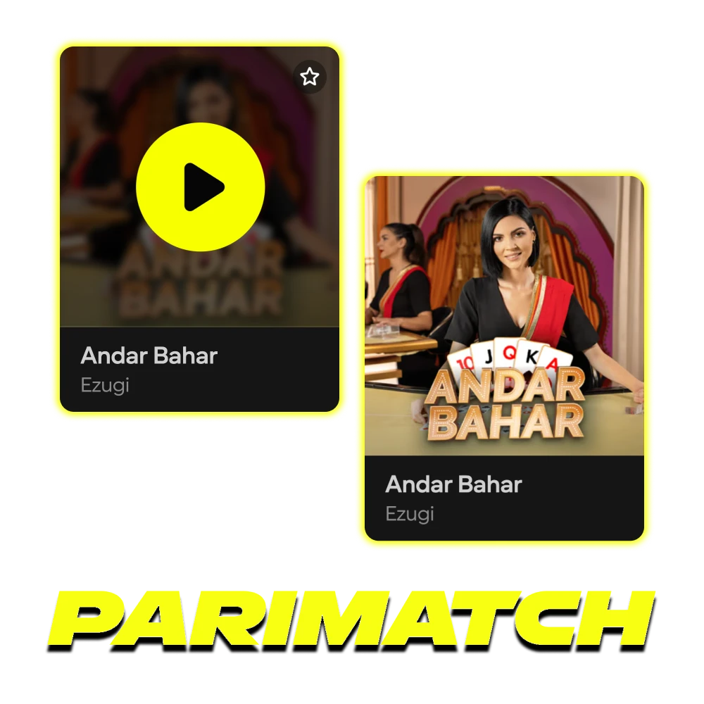 Try Andar Bahar traditional card game at Parimatch platform.