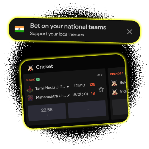 Support your local heroes by betting on Indian national cricket teams at Parimatch.