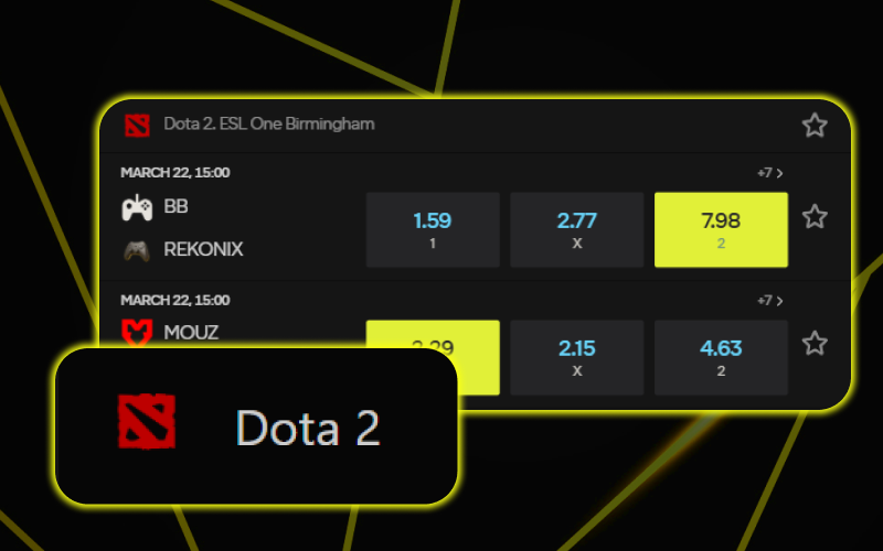 Wager on Dota 2 tournaments like ESL One Birmingham through Parimatch.