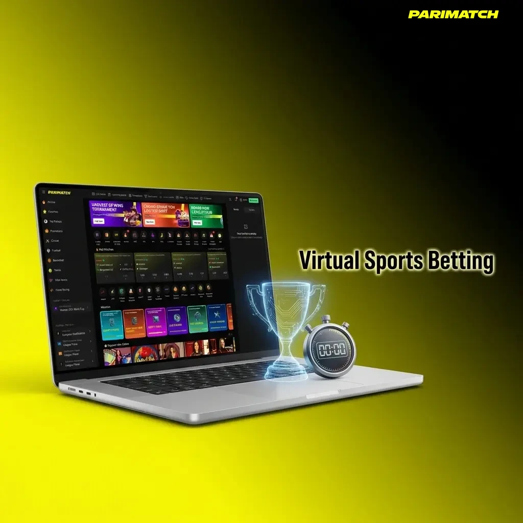 Virtual sports betting on Parimatch featuring football, horse racing, basketball and cricket simulations for Indian players.