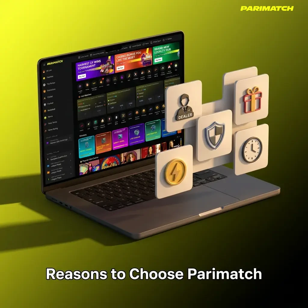 Parimatch India platform offering sports betting, casino games, INR payments via UPI, and 24/7 support.